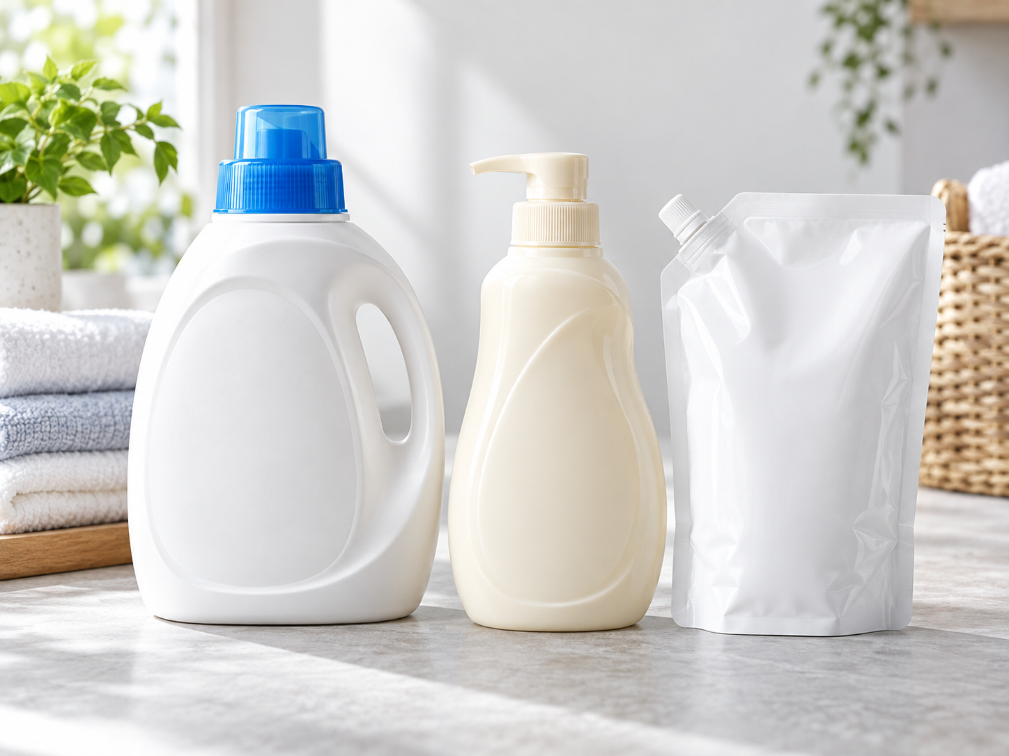 再生プラスチック原料を使用した洗剤、柔軟剤
